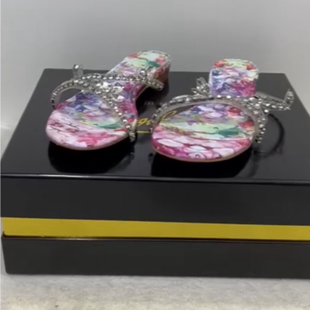 Floral Rhinestone Sandals